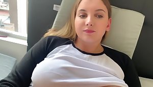 Caught my Big Tit Keep alive masturbating while watching porn